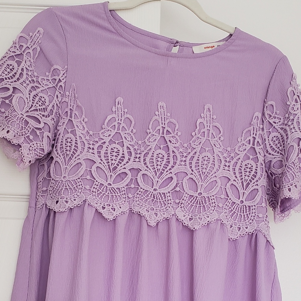 Dress- Lavender Lace Midi Dress